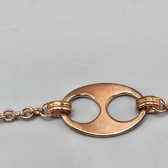 Anchor Chain Necklace Bracelet Set 925 Sterling Silver R Mark 66g Rose Gold Tone - Picture 7 of 10